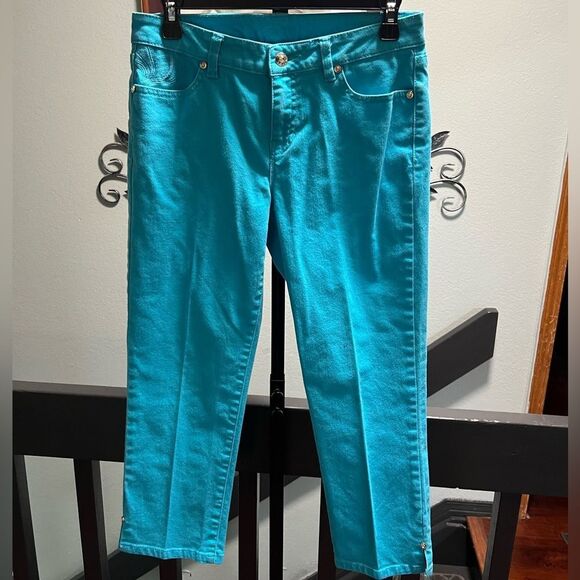 Cache Turquoise Capris Size 6 #DP311 - Picture 1 of 9